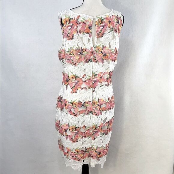 PLUS SIZE NWT Bisou Bisou floral lace sleeveless dress - Picture 3 of 7